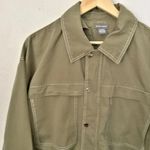 Sans Souci  | Army Green Contrast Topstitch Moto Jacket Utility | Size Large Photo 1