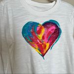 Handmade Hand Painted Heart Puff Sleeve Sweatershirt Photo 1