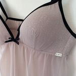Emporio Armani Babydoll Shimmer Mesh Babydoll Lingerie Top Beige Black Y2K Photo 3