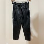 Jason Wu  black faux leather high rise cargo ankle pants NEW 6 Photo 2