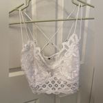 Free People  White Lace Bralette with Floral Design size large Photo 5