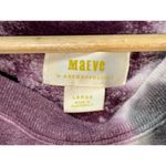 Anthropologie MAEVE  Gray White Purple Tie Dye Short Puff Sleeve Sweatshirt Sz L Photo 5