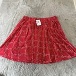 LuLaRoe NWT 2  Madison Skirt‎ 3XL Red White Plaid Print Floral Cottagecore Soft Photo 1