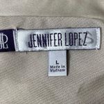 Jennifer Lopez Tan Metallic Strapless One Shoulder Ruched Flowy Top Blouse Large Photo 5