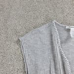 Caution to the Wind Faux Wrap Dress Womens M Gray Stripes Sleeveless Stretch Photo 10