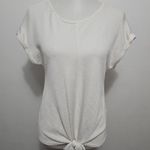 W5 Anthropologie Concepts Ivory Ribbed Cuffed Dolman Tie Waist Top Size Medium Photo 0
