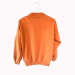 Vintage Chine Femme Orange Crewneck Sweater Medium Ribbed 80s 90s Pumpkin Oversi Photo 7