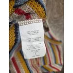 Jondie  Boutique Stripe Knit Short Sleeve Boho Fitted Sweater Pullover Large Photo 3