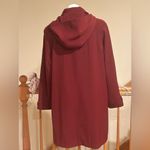 Gallery Red Utility Jacket With Removable Hood & Lining Sz M Red Hidden Buttons. Photo 9