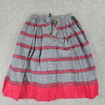 Vintage Womens Woven Gingham Skirt 2XS Black Red Check Thread Detail Handmade Size XXS Photo 1