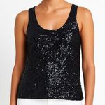 J.Crew  Black Sleeveless Scoop Neck Sequin Embellished Tank Top Photo 0