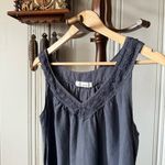 Vintage Linen Cut Loose Sleeveless Blue Knee Length Dress Photo 1