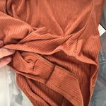 Avec Les Filles NWT Ribbed Key Hole One Piece Bodysuit in Lava Rock Sz M Photo 3