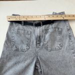 ZARA Wide Leg Cropped Jeans Gray Wash High Waist‎ Pockets Belted Womens Size 6 Photo 10