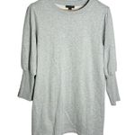 J.Crew Original cotton terry puff-sleeve sweatshirt dress in light grey size XS Photo 1