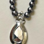 Grey rhinestone pendant necklace Photo 8