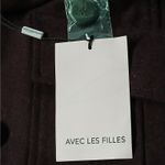 Avec Les Filles Womens Coat Size XL Burgundy Wool Blend Double Breasted Jacket Photo 4