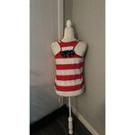 Mon Ami American Flag Striped Racerback Tank Americana Classic Festival USA N/S Red Photo 1