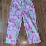 Island Republic Funky Pink Hawaiian Print Cropped Pants Sz 8 Cotton Stretch Photo 9