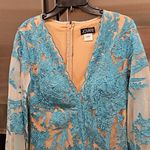 Jovani ππ Embroidered Lace Cape Sleeve Formal Gown Dress Emerald 12 NWT 00752 Photo 12