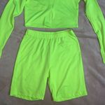 Neon green biker shorts set Size M Photo 3