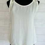 Bee Stitched cream sheer sleeveless top with back lace panel Size Small White Photo 0
