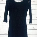 Diane Von Furstenberg DVF Zarita Black Scalloped Lace Scoop Neck Dress Size 8 Medium Photo 8
