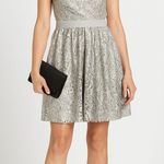 Robert Rodriguez Dress Size 10 Sleeveless Lace Metallic Party Cocktail Formal Photo 0