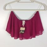 Pitaya ‎ Womens Size S Pink Chiffon Bandeau Crop Top Photo 3