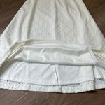 French Atmosphere White Knit Eyelit Dress Short Length Sleeveless Y2K ~ Size S Photo 8