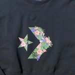 Converse Black Floral Logo Crewneck Sweatshirt Photo 2