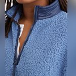 Aerie NWT Dream Sherpa Quarter Zip Sweatshirt Marbled Blue Size XL Photo 4