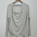 Athleta Purana Wrap Sweatshirt Cozy Gray Hooded Size Small Photo 1
