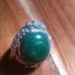 Bali Legacy Green Jade Sterling Silver Dragon Ring (Size 6) Photo 4