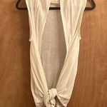 Forever 21 Cream sleeveless cardigan knit top woman’s size small Photo 0