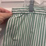 J.Crew Woman's Pajama Shorts 3" Inseam 100% Cotton Green Striped Size Large Photo 2