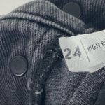 PacSun  Black Wash High Rise Straight Ripped Distressed Frayed Hem Jeans, Size 24 Photo 3