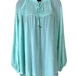 Hayden Los Angeles Sheer Turquoise Blouse Photo 0