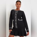 Lulus Upscale Personality Knit Cardigan Mini Dress Black Small Long Sleeve NWT Photo 2