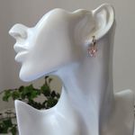 Gold with Pink Cubic Zirconia Butterfly Huggie Earrings Photo 2