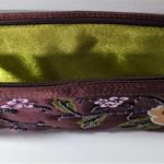 Vintage Floral Embroidered and Beaded Brown Clutch Photo 1