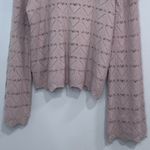 Elegant Pink Heart Knit Blouse Size L Photo 1