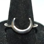 Source Unknown NWOT Casual Goth Punk Silver Tone Metal Crescent Moon Size 9.5 Unisex Ring Photo 1
