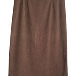 Briggs New York Vintage Briggs New York Maxi Skirt Women 14P Brown Faux Suede Boho Cowgirl Chic Photo 0