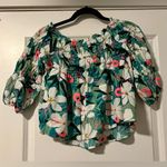 THML  Women’s Cropped Floral Top With Ribbing and Flowy Look Photo 3