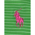 Ralph Lauren Golf Polo Shirt L Green & White Stripes Pink Pony Logo Tailored Fit Photo 1