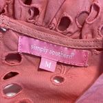 Simply Southern  medium womens eyelet lace top coral 3/4 sleeves Photo 10