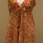 Victoria's Secret Victoria’s Secret Orange Yellow Floral Slip Dress Size XS Bow Straps Sexy Sheer Photo 0