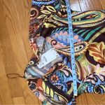 ZARA  Multicoloured Scarf Print Crossover Satin V-Neckline Blouse Top Paisley M Photo 11