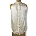 Maeve  by Anthropologie Sleeveless High Neck Shimmery Ivory Gold Top Photo 2